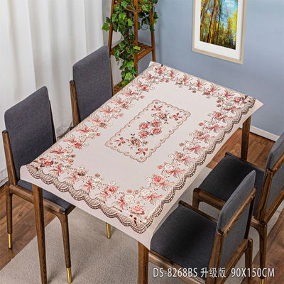 Rectangle Floral Table Cover Set Washable PVC Cloth Roll for Banquet and Dining Tables
